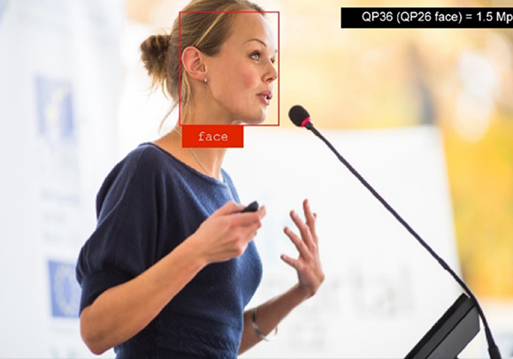 Woman speaking on microphone