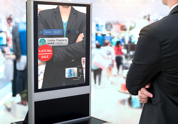 Man standing in front of a screen